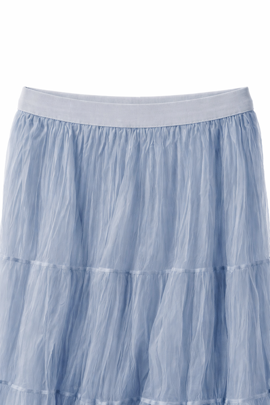 Soft Blue Volanlı Maxi Etek