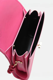 Wanda İnci Taneli Saplı Kapitone Kadın Çantası Fuşya
