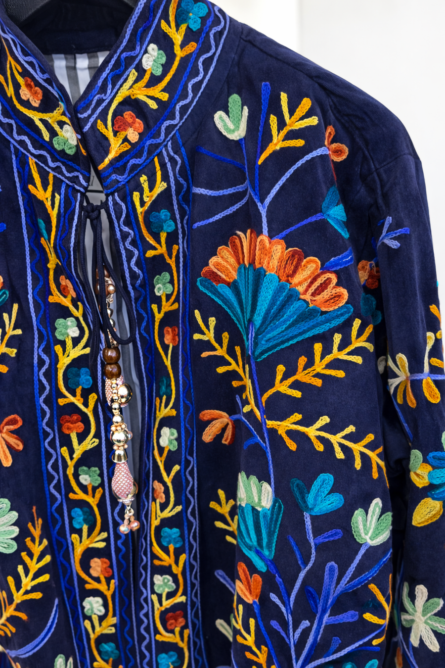 Nakış İşleme Tasarım Ceket Saks