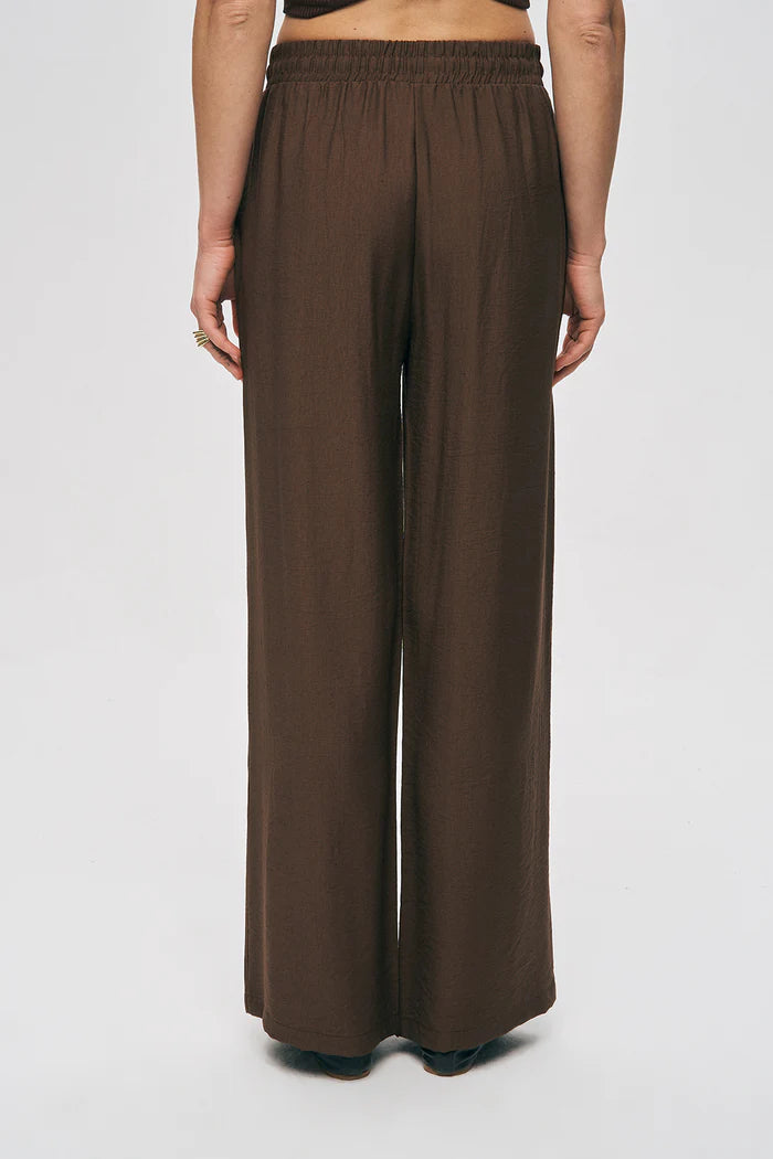 ORF-Yüksek Bel Boncuk İşlemeli Palazzo Pantolon K.Kahve