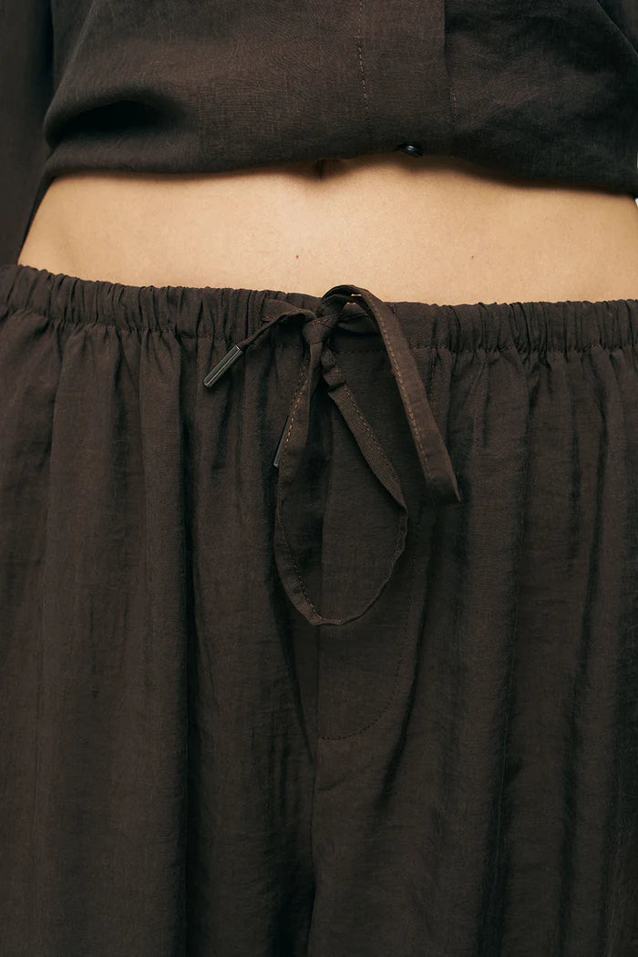 ORF- Rahat Kesim Paçası Büzgülü Kahve Jogger Pantolon