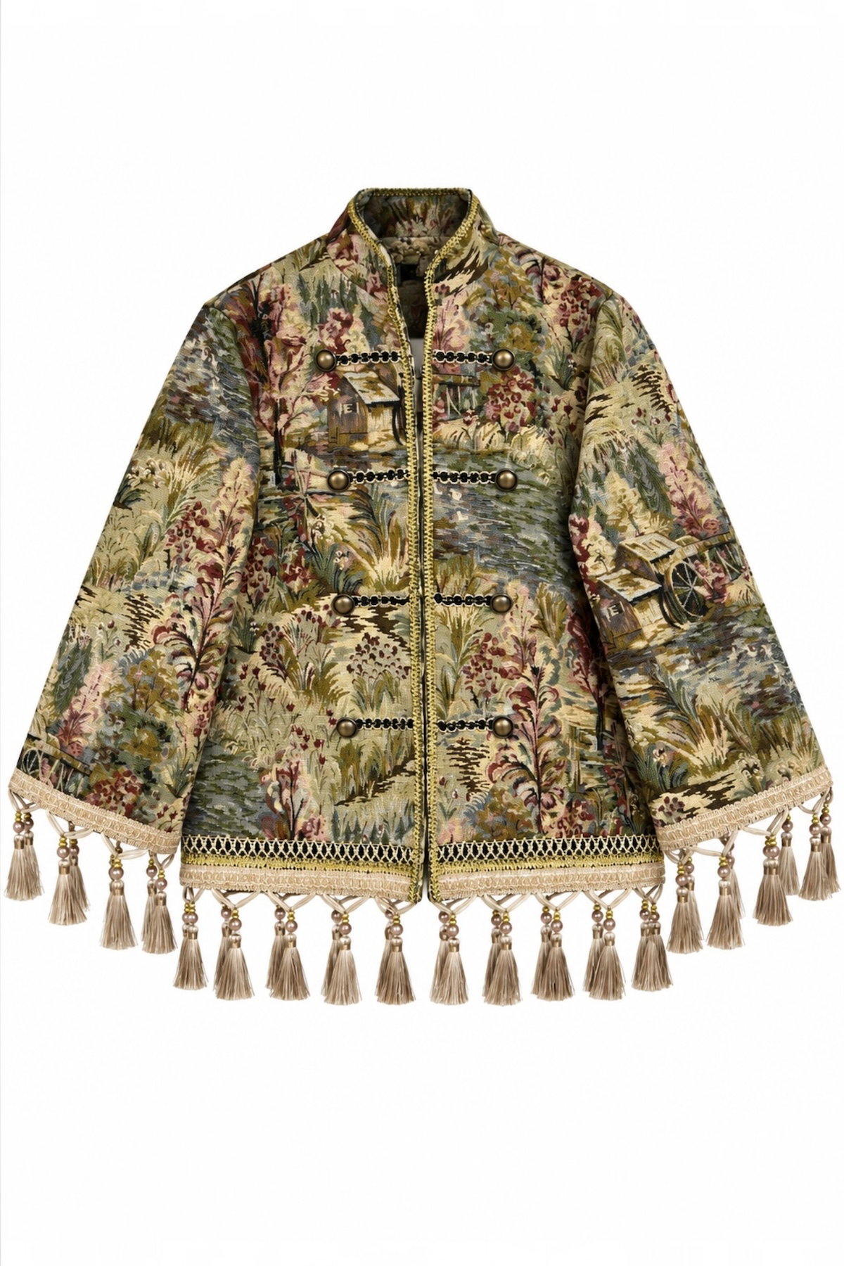 Versailles Desenli Püsküllü Goblen Ceket No:77