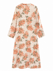 Lilyum Desenli Elbise - HYL0362