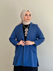 Krep Kumaş Ceket İndigo-RS0410
