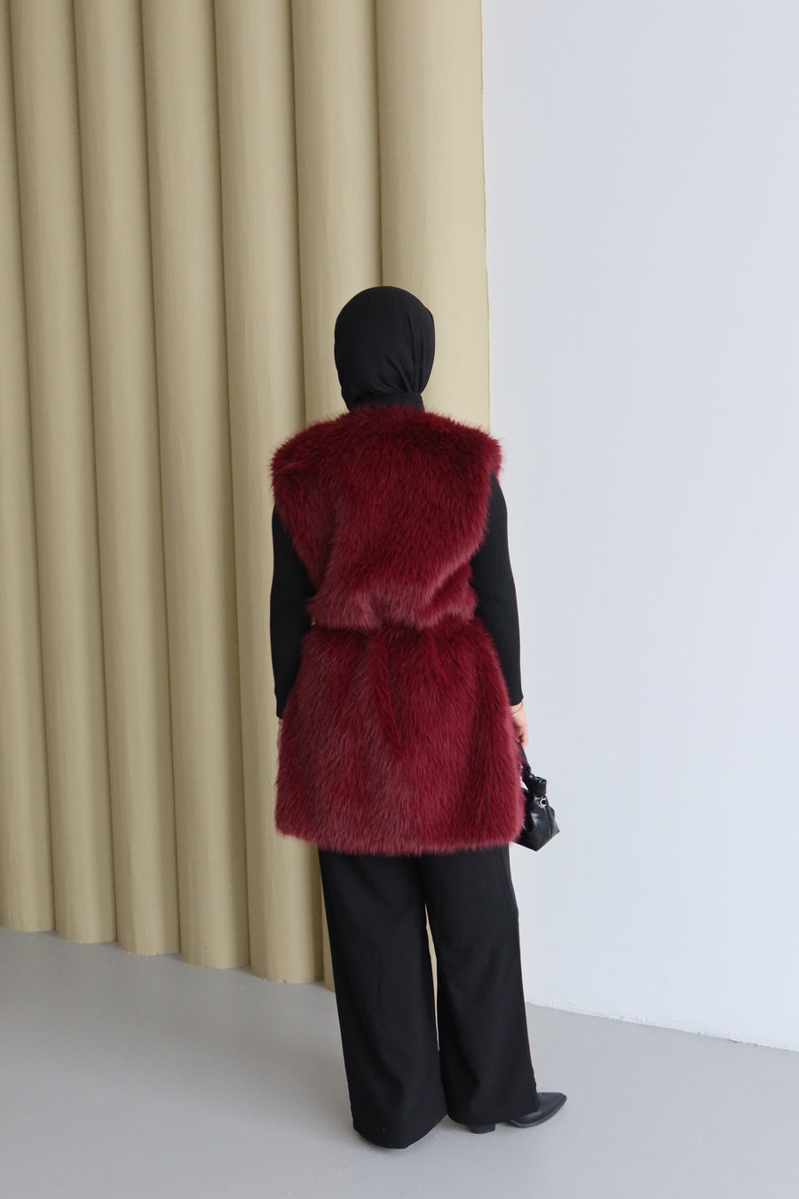 Kisya Yelek Bordo İşlemeli