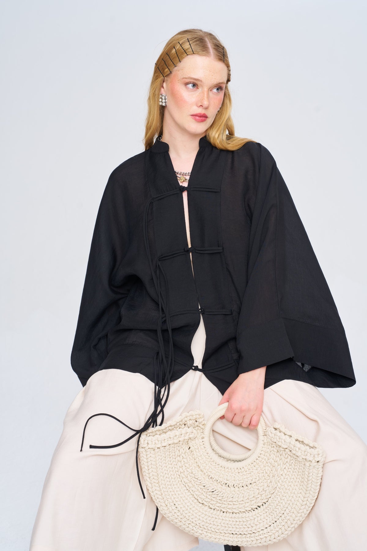 Çin Yaka Oversize Kimono 34991