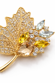Gold Yaprak Desen Broş