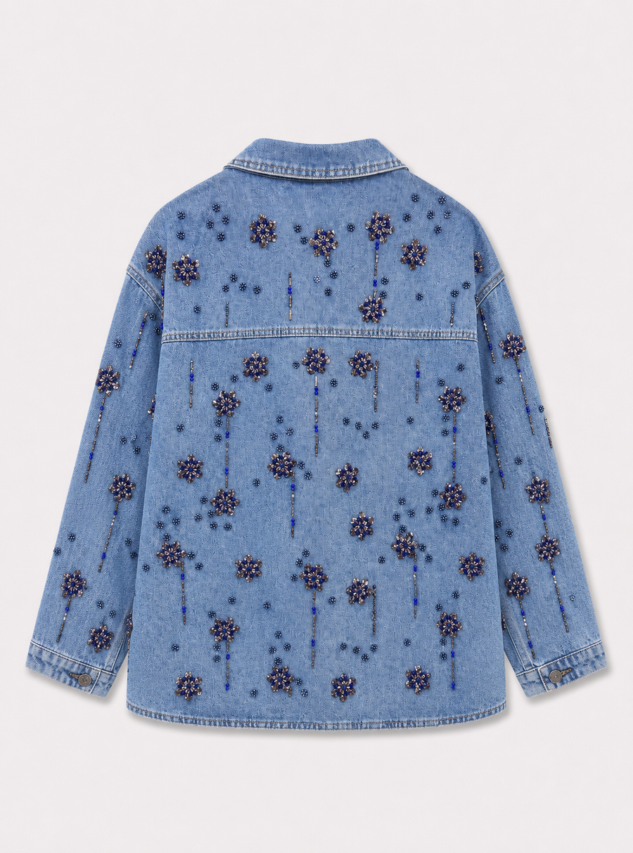 Safir Yağmuru Denim Ceket