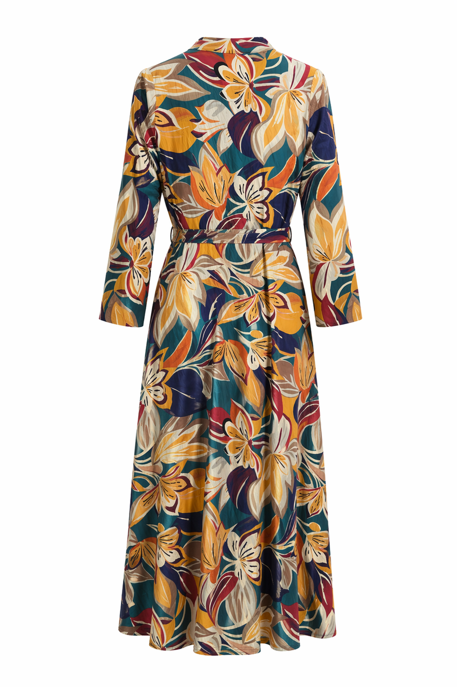 Lilyum Desenli Elbise - Hyl0362