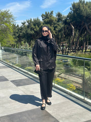 Taşlı Ceket Takım Siyah