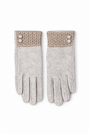 Klasik Yün Dokulu Günlük Kadın Eldiven – Krem