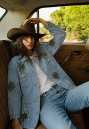 İşleme Denim jean Ceket