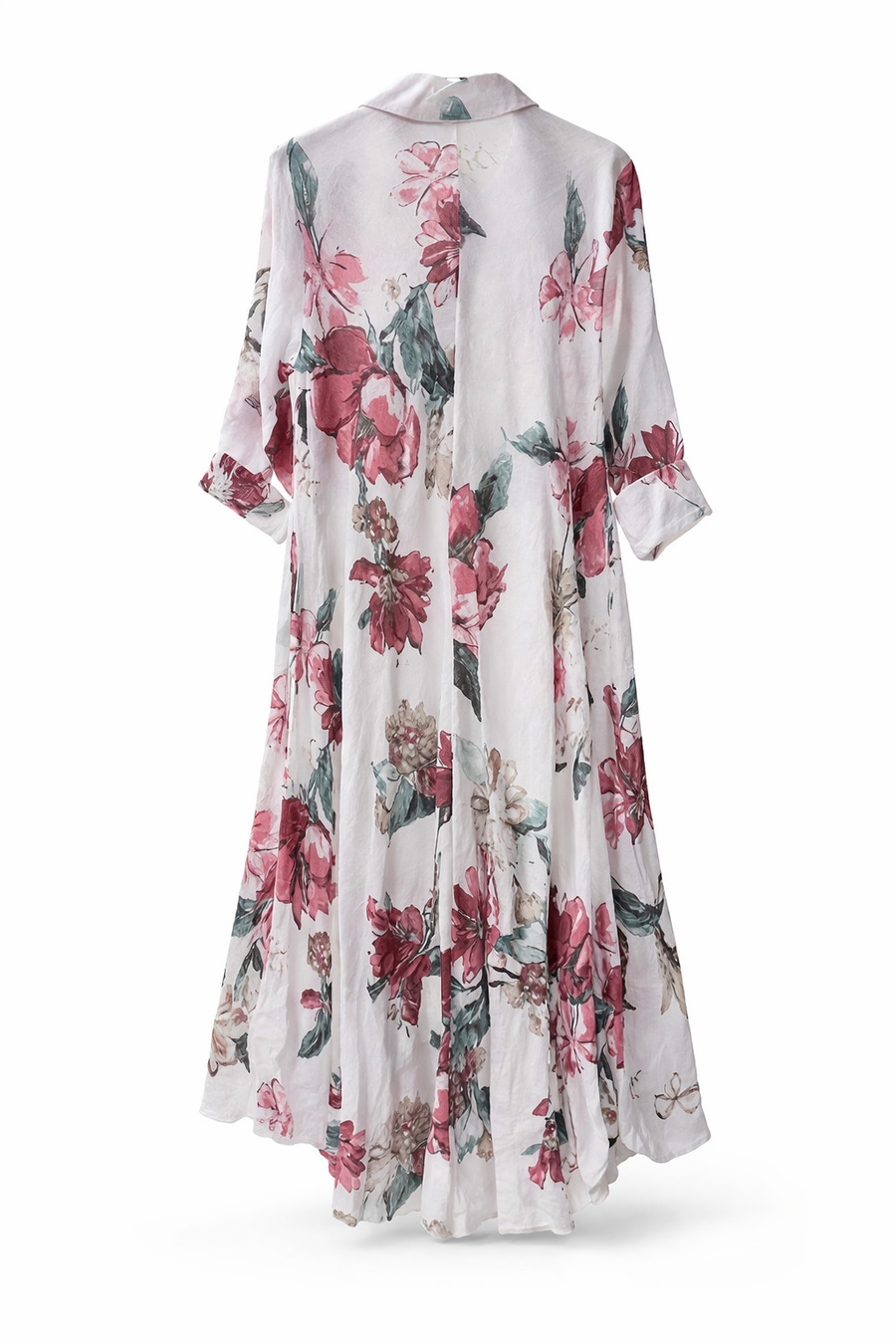 Flora Linen Beyaz Uzun Elbise