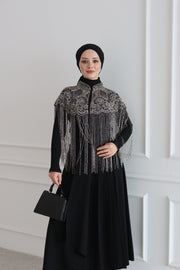 Boncuk Taşlı Pelerin