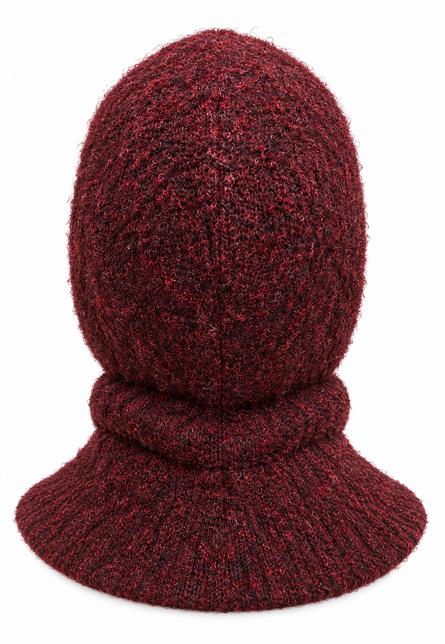 Örgü Balaklava Bordo