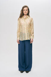 Bağlamalı Desenli Tencel Gömlek Modeli Rs34817