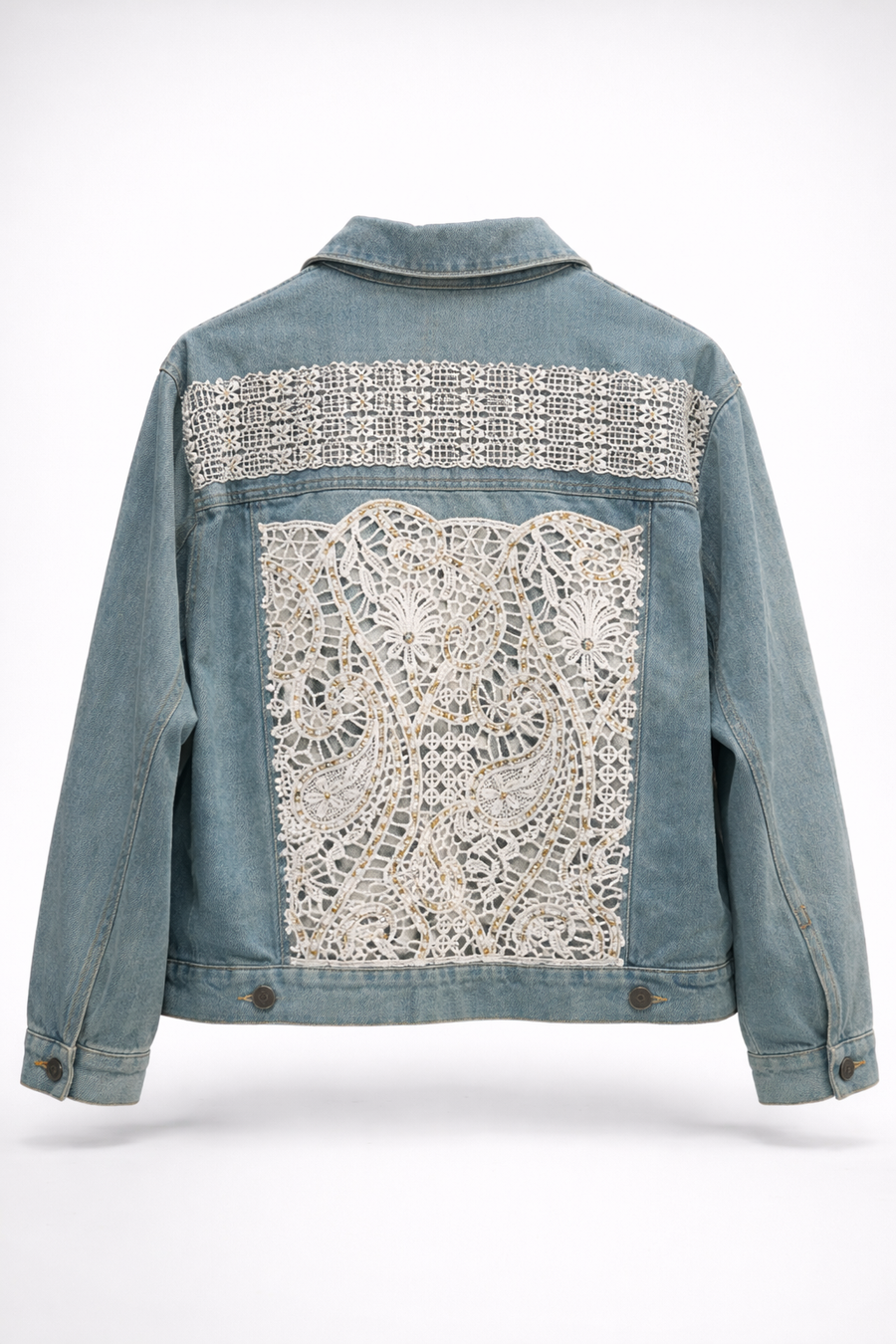 Nakış Detaylı Kot Ceket