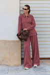 Polo Yaka Kol Pile Fermuarlı Takım RS0194 | Bordo