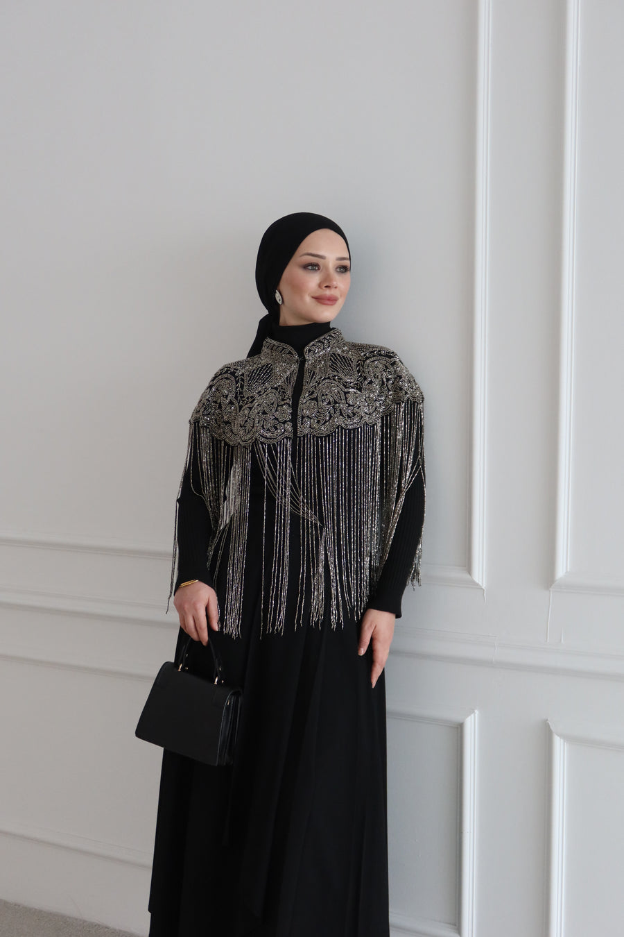 Boncuk Taşlı Pelerin