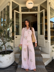 Gül Nakışlı Pudra  İkili Takım-RS26003