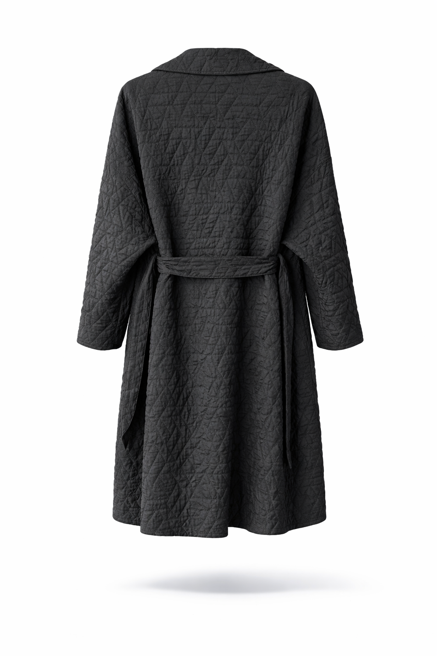 Kelebek Detaylı Kapitone Uzun Kaban