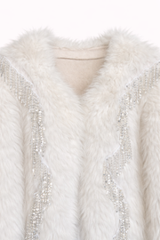 Püsküllü Kürk Ceket - Krem