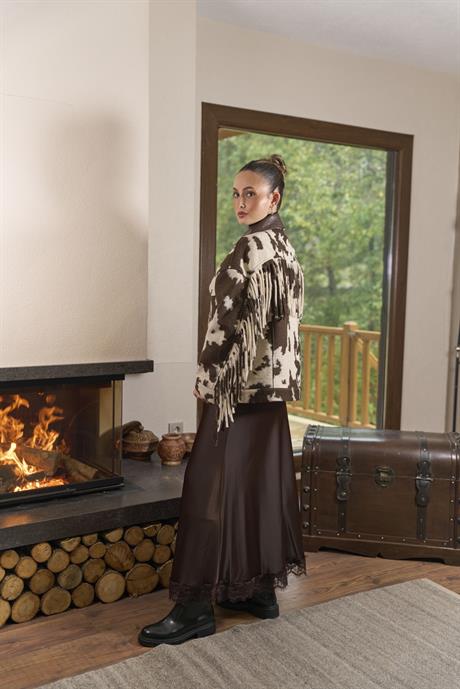 7173 Saten Dantelli Etek