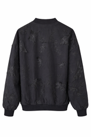 Noir Bloom Bomber Ceket Kelebekli