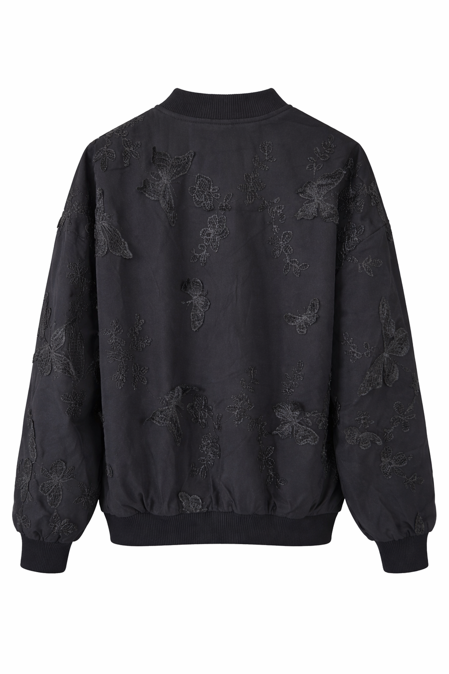 Noir Bloom Bomber Ceket Kelebekli