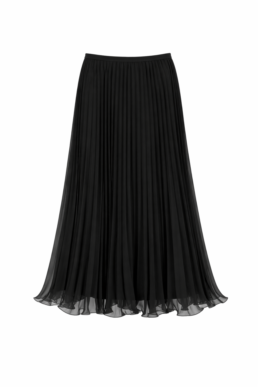 Misinalı Dalga Uçlu Şifon Etek