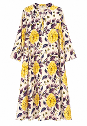 Lilyum Desenli Elbise - Hyl0362