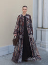 Bohem Paisley Uzun Kimono Şal Desen Kahve