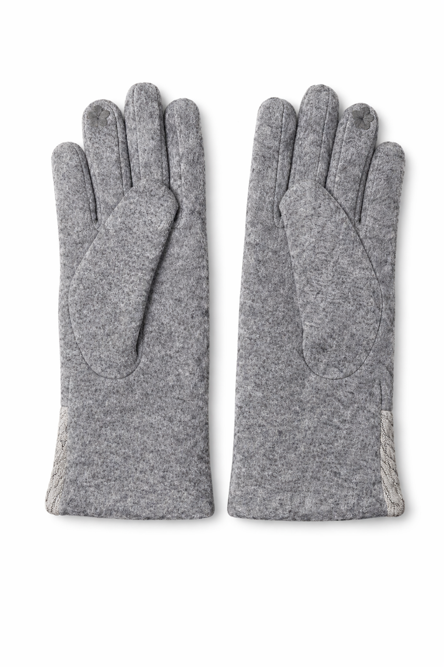 Klasik Yün Dokulu Günlük Kadın Eldiven – Gri