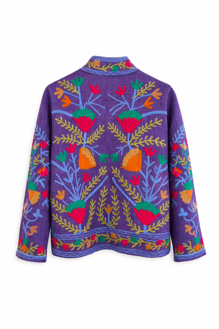 Nakış İşleme Tasarım Ceket Lila