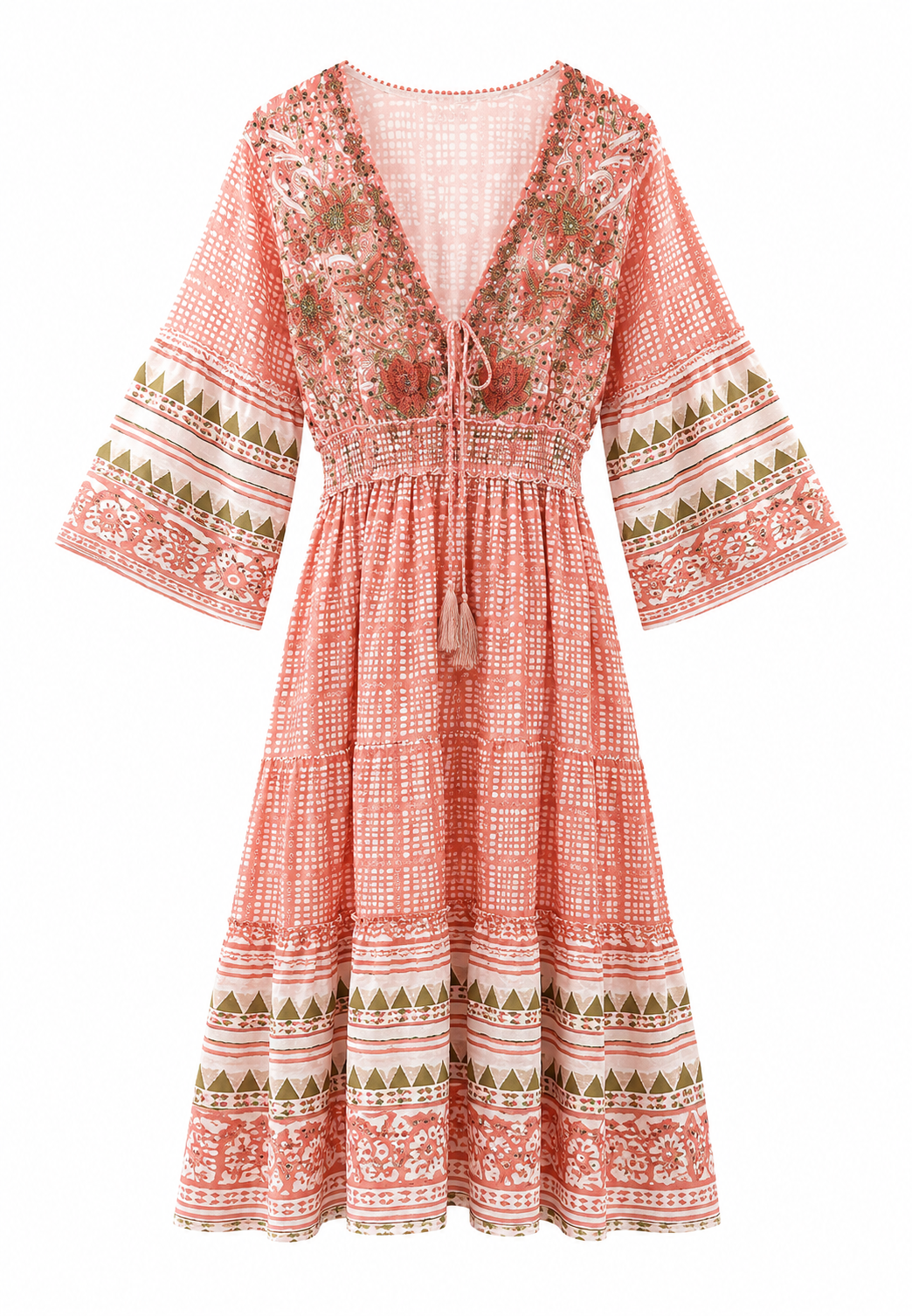 Bol Kol Bohem Elbise - IBN 4003 Long Dress