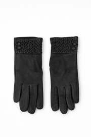 Klasik Yün Dokulu Günlük Kadın Eldiven – Siyah