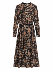 Lilyum Desenli Elbise - Hyl0362