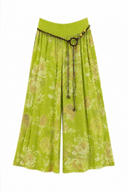 Çiçek Desenli Keten Pantolon 5142