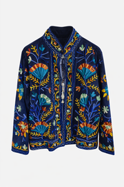 Nakış İşleme Tasarım Ceket Saks