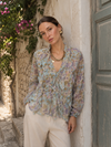 Çiçek Desenli Tencel Karışımlı Gömlek-RS34940