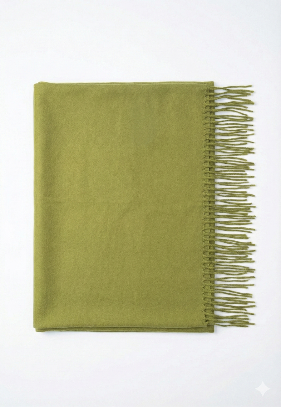 Soft Touch Kaşmir Şal – Zeytin Yeşili