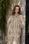 Oversize Nakışlı Tensel Gömlek-RS34535