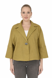 Soft Keten Yarasa Kol Ceket - Taba