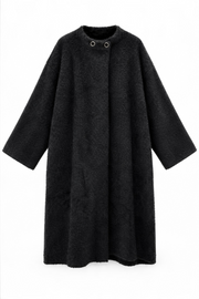 Oversize Angora Dokulu Panço | Siyah