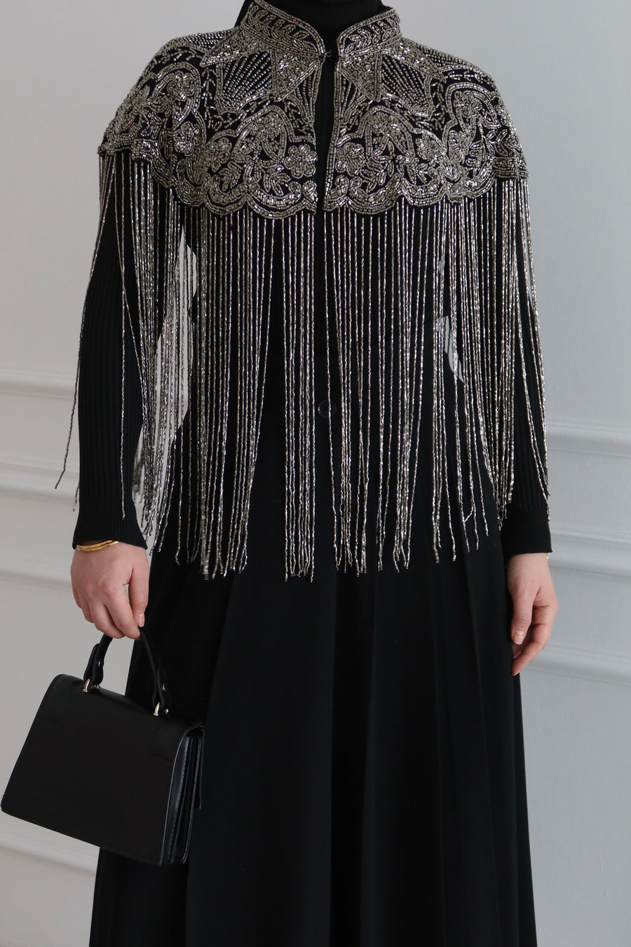 Boncuk Taşlı Pelerin