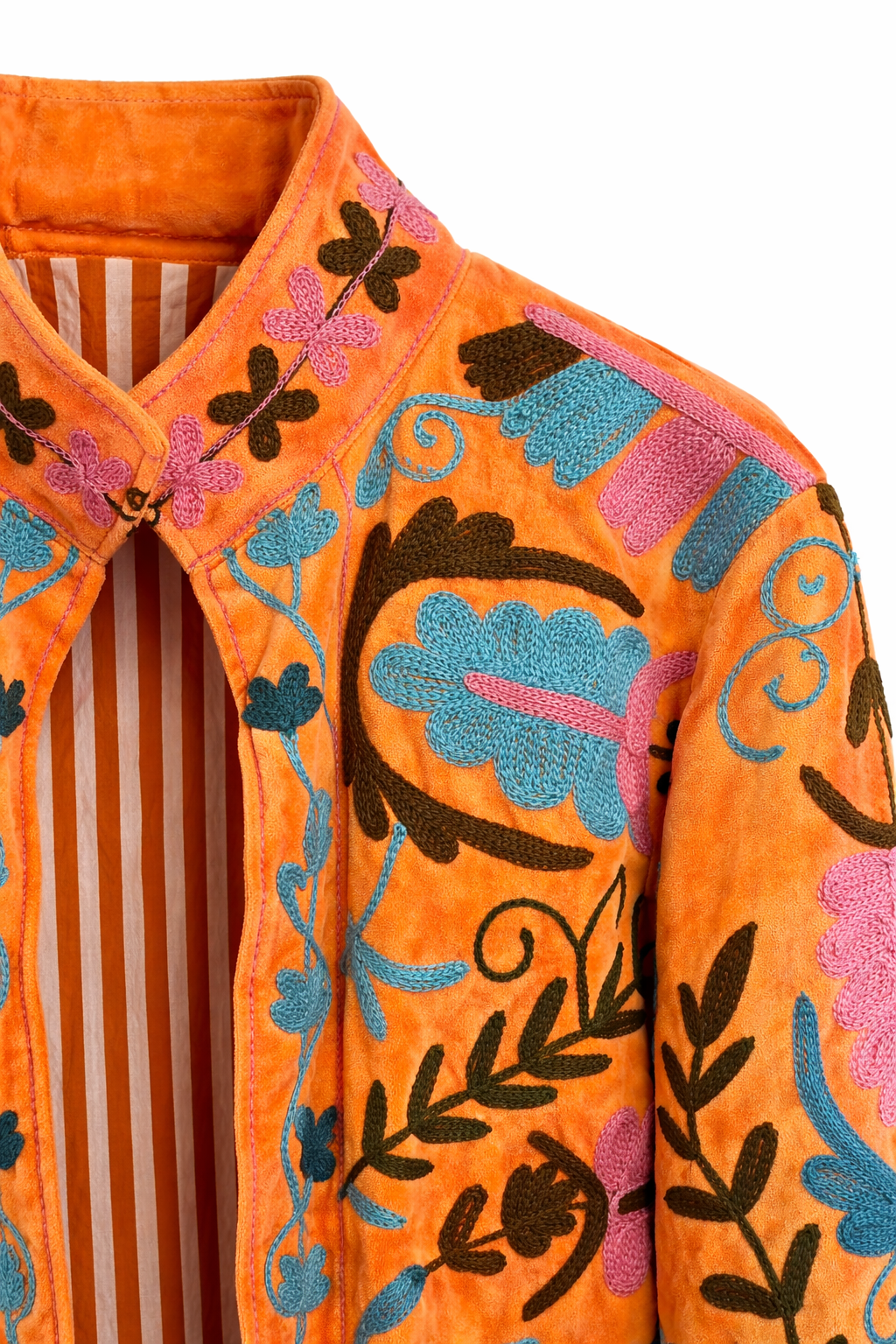 Nakış İşleme Tasarım Ceket Turuncu