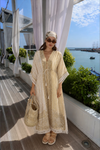 Etnik Desen Bağlamalı Kimono Gold-IBN43029