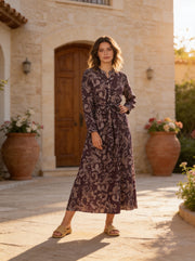 Lilyum Desenli Elbise - Hyl0362