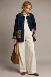 Vintage Detaylı Jean Ceket