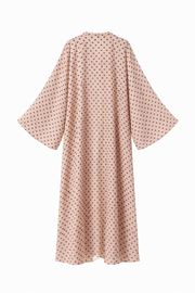 Bohem Paisley Uzun Kimono Krem Puantiye